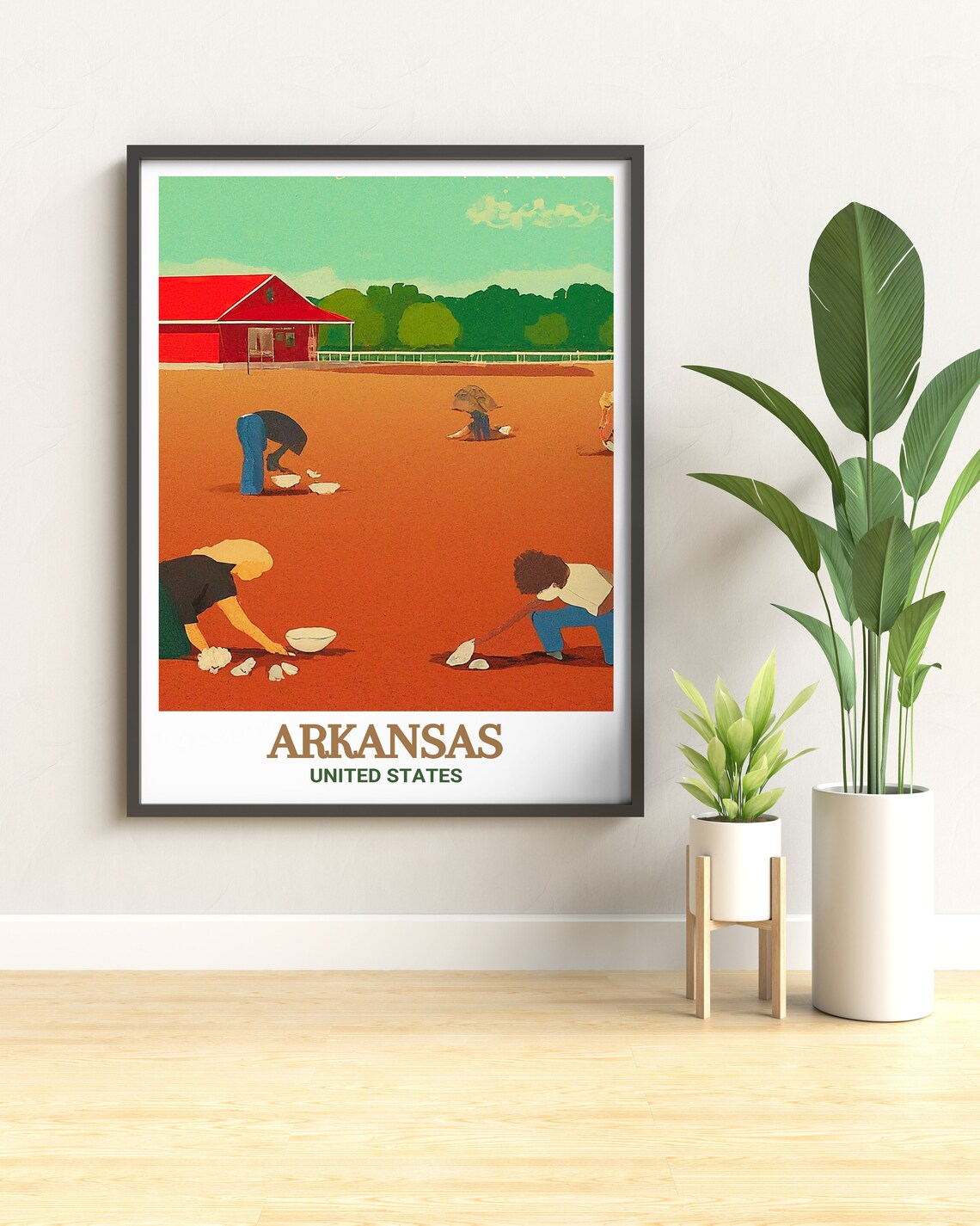 Arkansas Crater Of Diamonds Diggers Red Barn USA Vintage Poster - Image 2