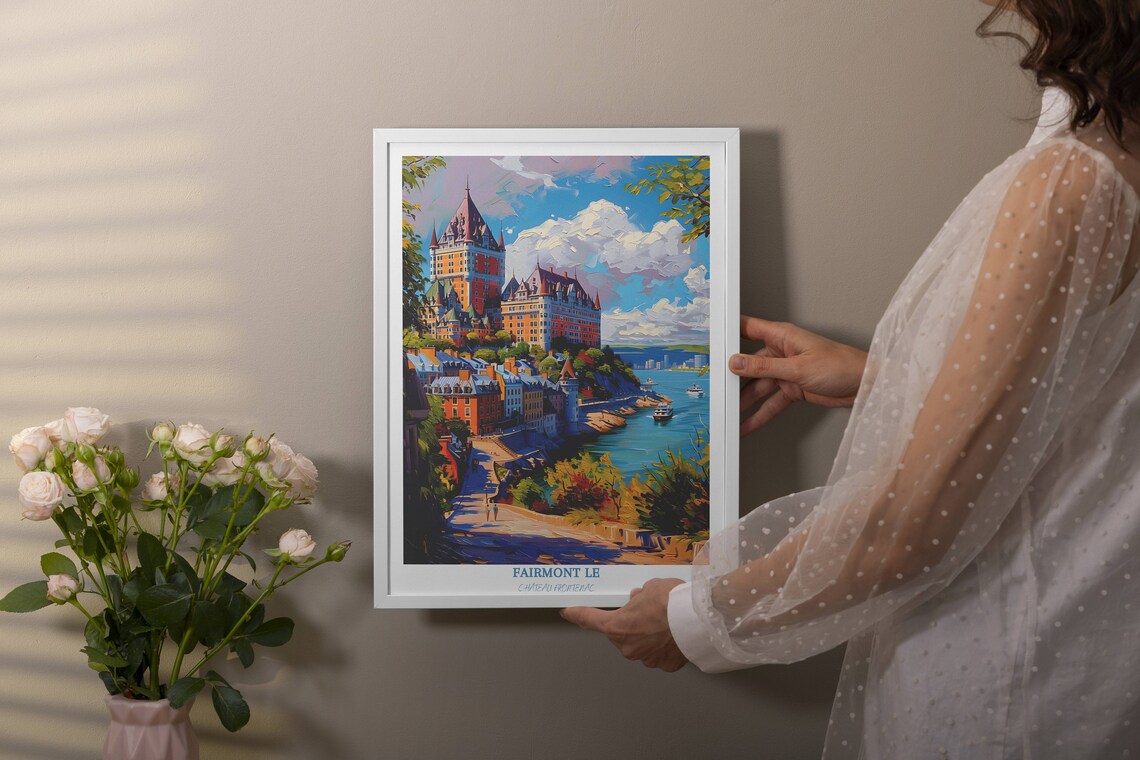 Fairmont Le Chateau Frontenac Quebec City Oil Painting Travel Poster - Image 4
