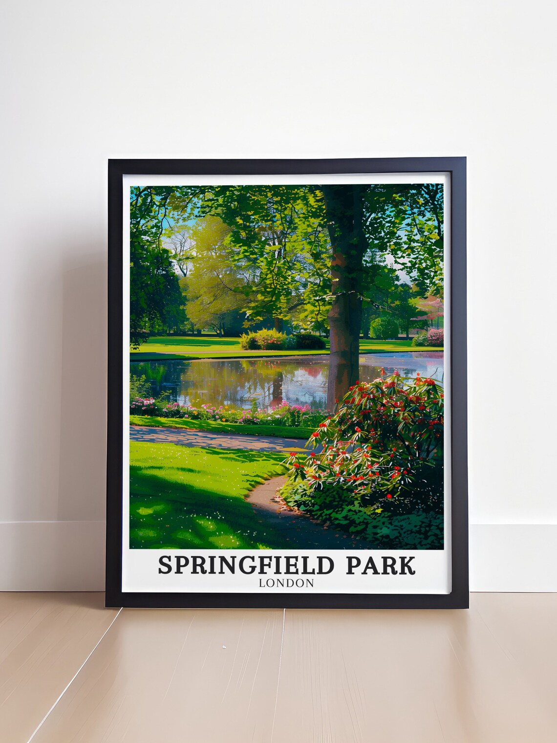 Springfield Park London Pond Rhododendron Walk Spring Bloom Poster - Image 4