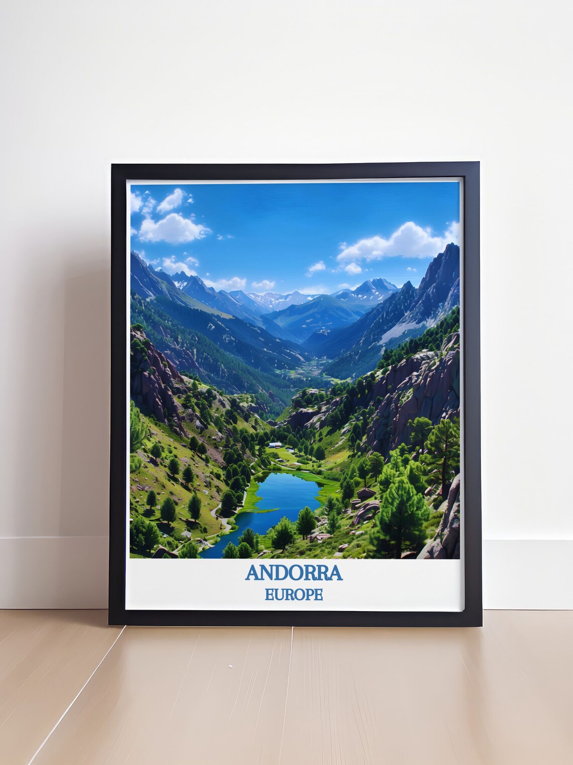 Andorra Summer Valley Lake Mountain Landscape Europe Travel Poster - Image 4