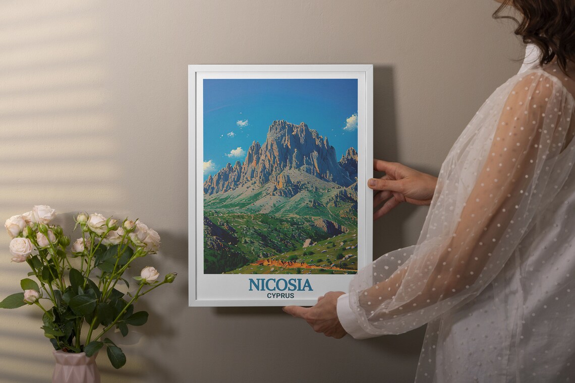 Nicosia Pentadaktylos Mountain Rugged Rocky Peaks Cyprus Travel Poster - Image 2
