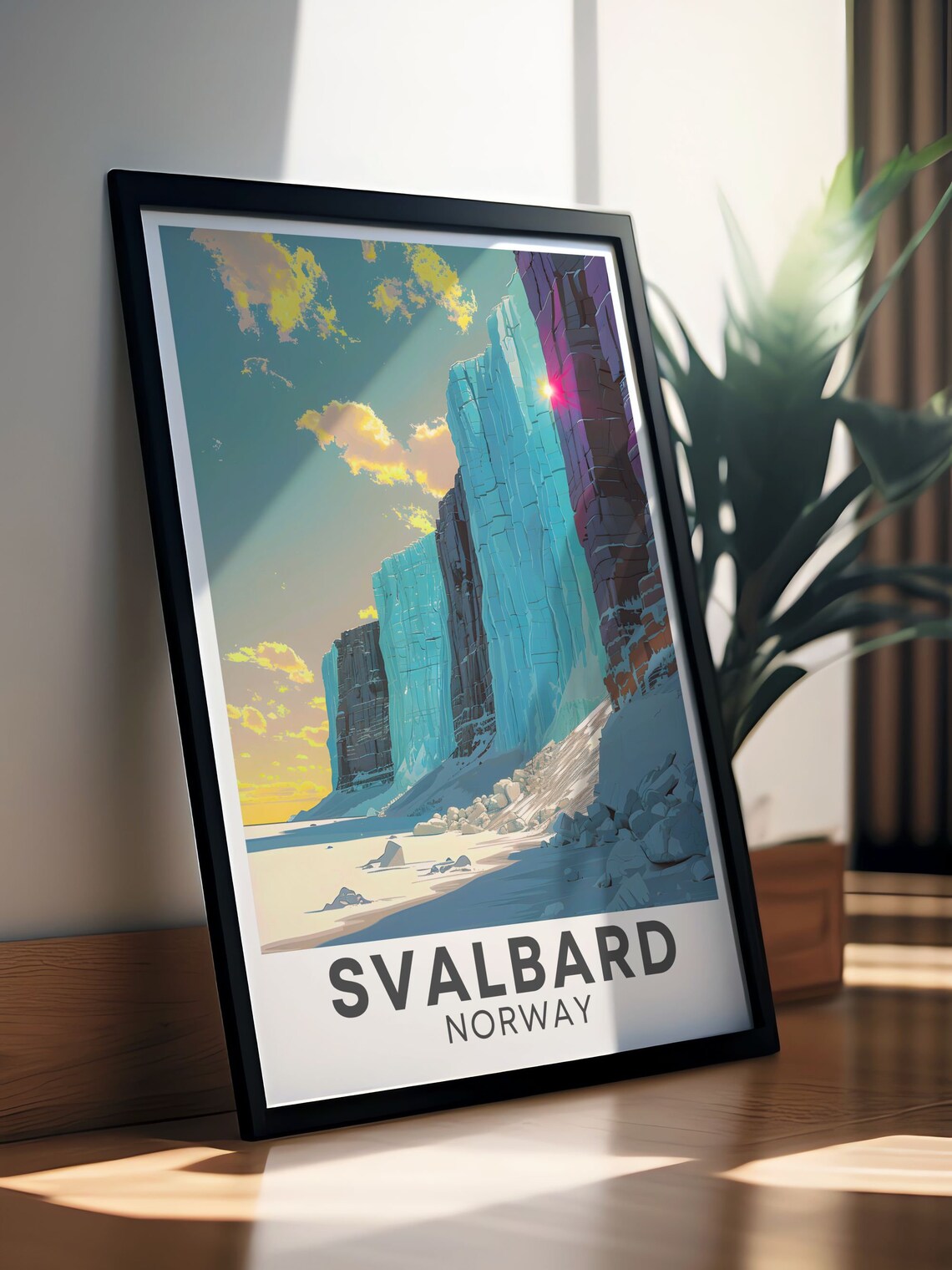 Svalbard Norway Glacier Walls Golden Hour Sunset View Poster - Image 2