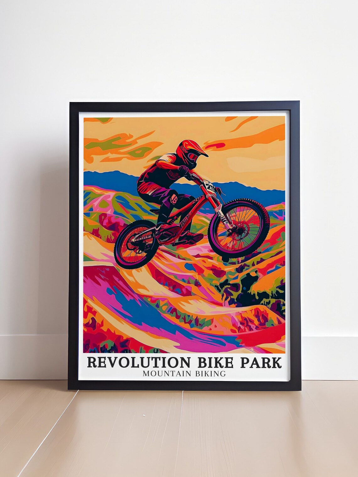 Revolution Bike Park Mountain Biking Jump Colorful Pop Art Poster - Image 4