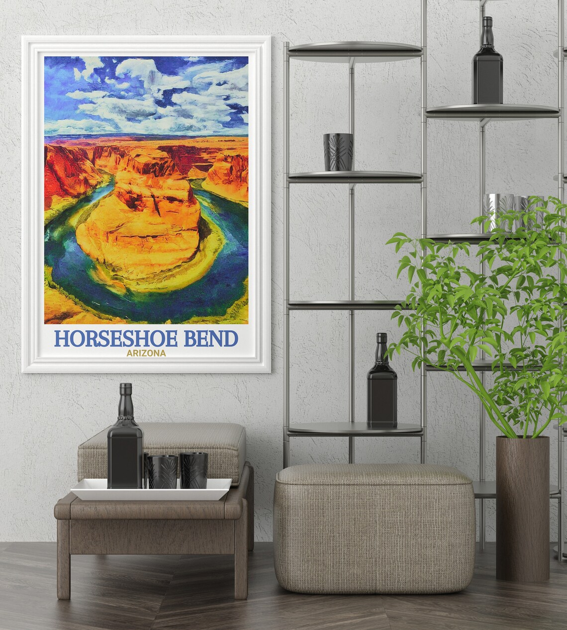 Horseshoe Bend Watercolor Aerial of the River Curve Travel Poster - Image 3