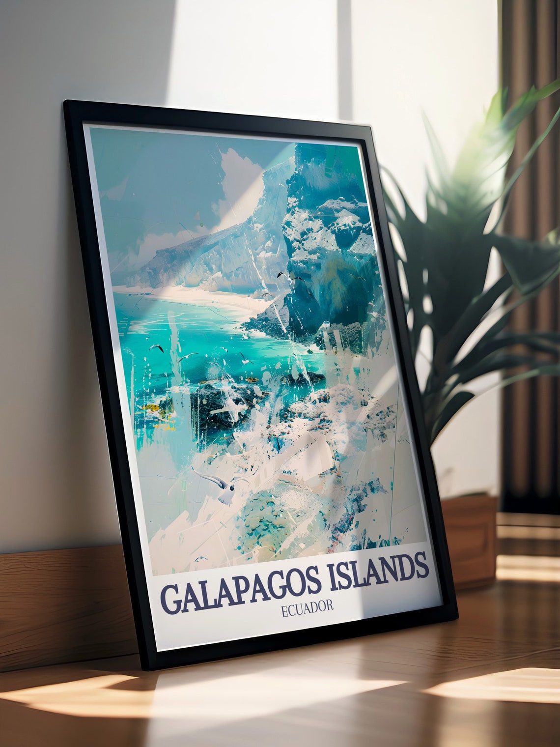 Galapagos Islands Travel Print Tortuga Bay Travel Posters Espaola Island Tortuga Bay Prints Espaola Island And Tortuga Bay Decor - Image 3