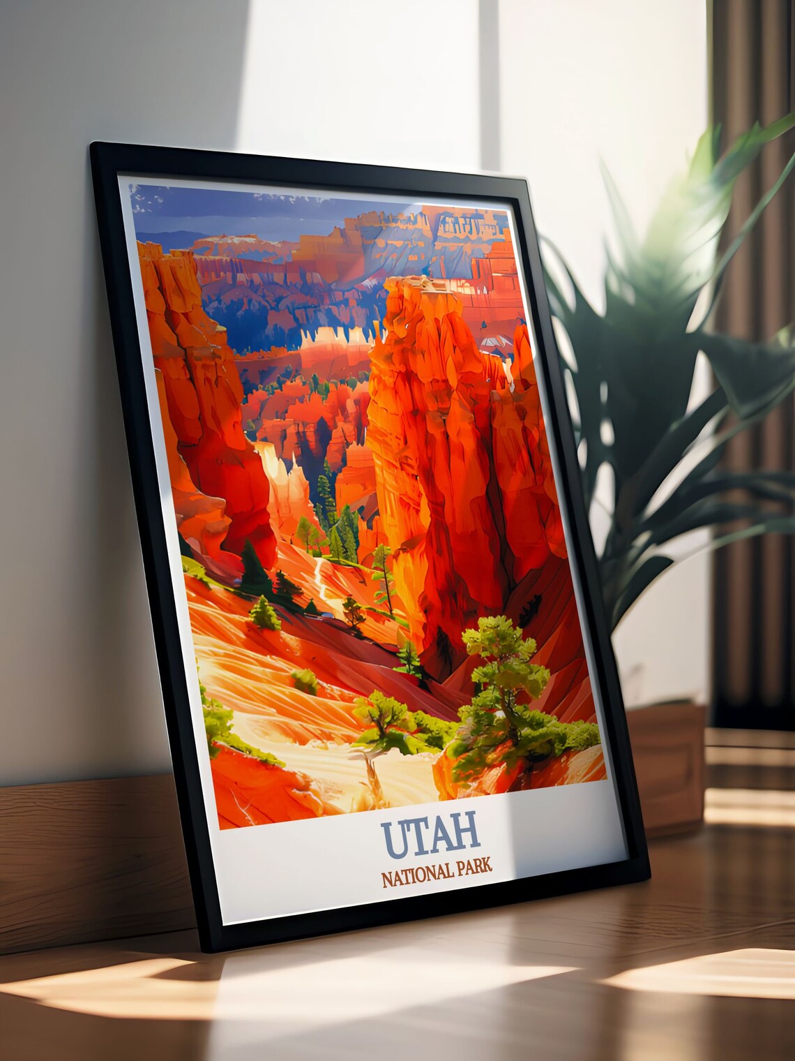Utah National Park Hoodoo Spires At Fiery Sunrise Canyon Poster - Image 3