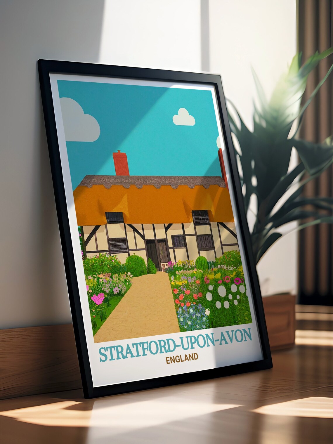 Stratford Upon Avon Anne Hathaways Cottage Garden Travel Poster - Image 3