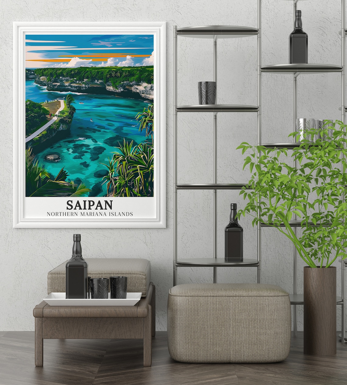 Saipan Banzai Cliff Turquoise Bay Northern Mariana Islands Poster - Image 2