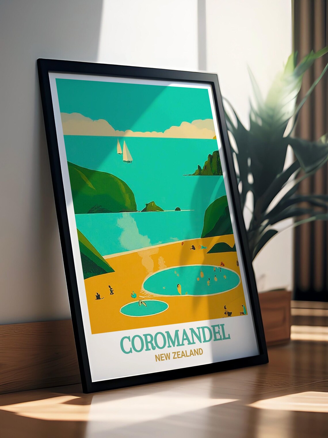 Coromandel New Zealand Hot Water Beach Steaming Natural Pools Poster - Image 3
