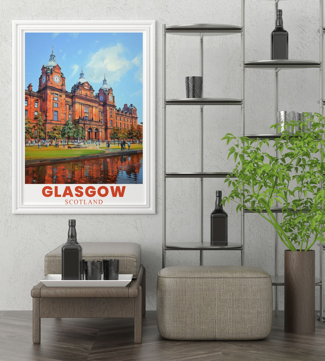 Glasgow Scotland Kelvingrove Art Gallery Red Brick Facade Art Poster - Image 3