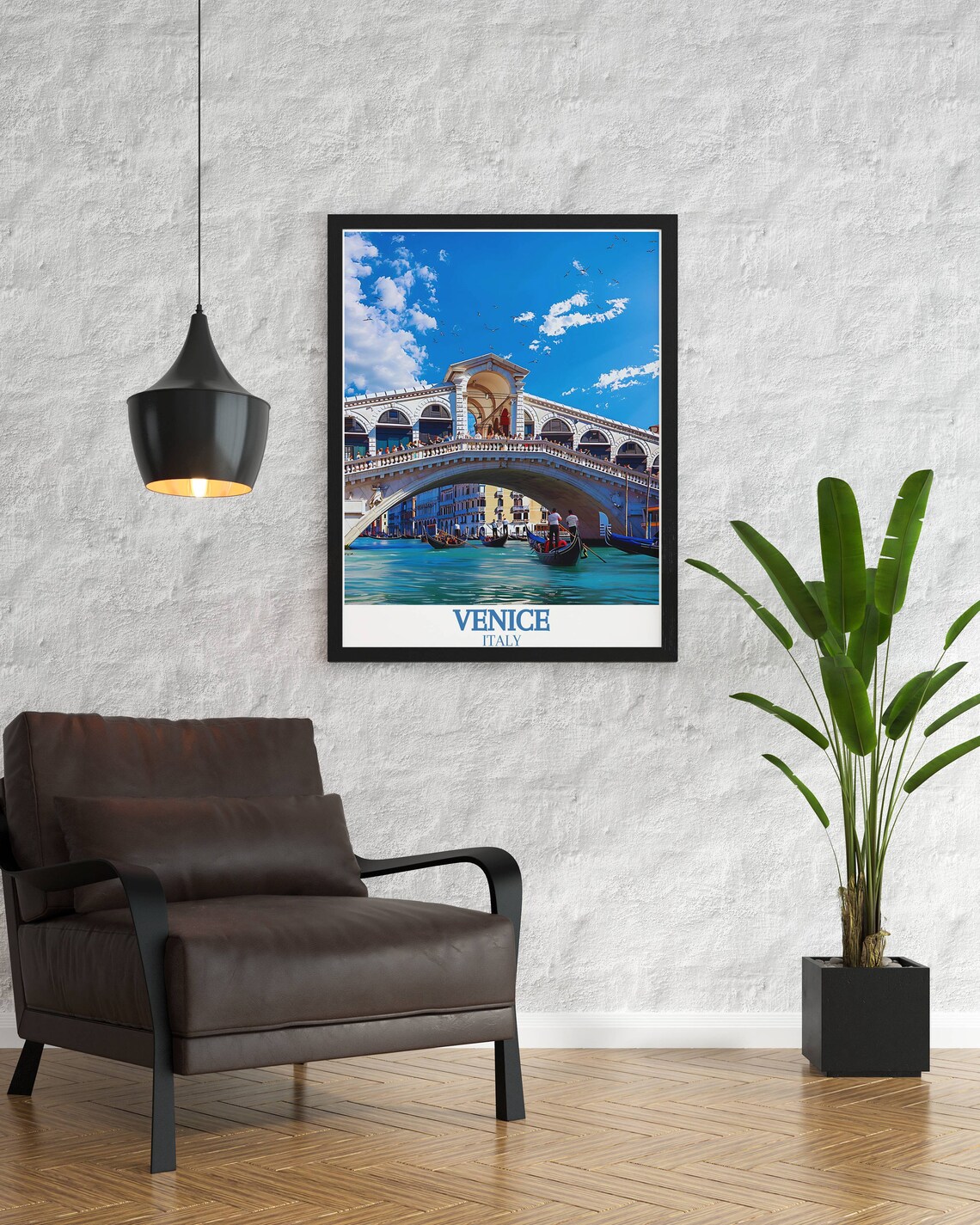 Venice Italy Rialto Bridge Gondolas Canal Scenic Travel Poster - Image 2