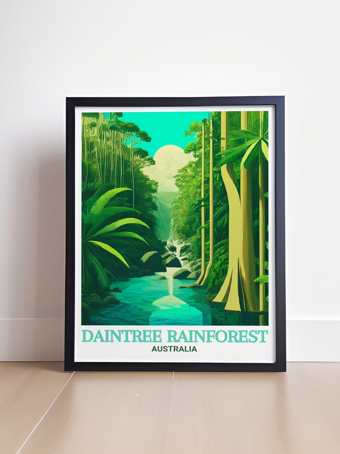 Daintree Rainforest Australia Lush Jungle Stream Vintage Travel Poster - Image 4
