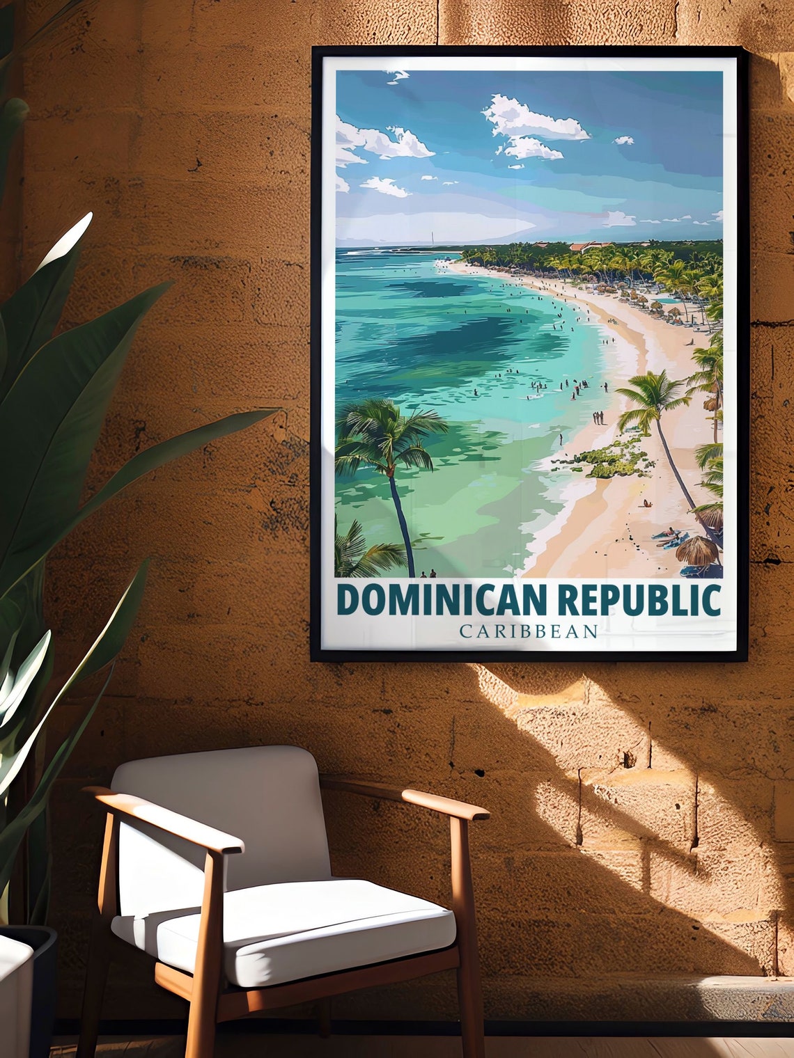 Dominican Republic Punta Cana Aerial Beach Palms Coast Poster - Image 3