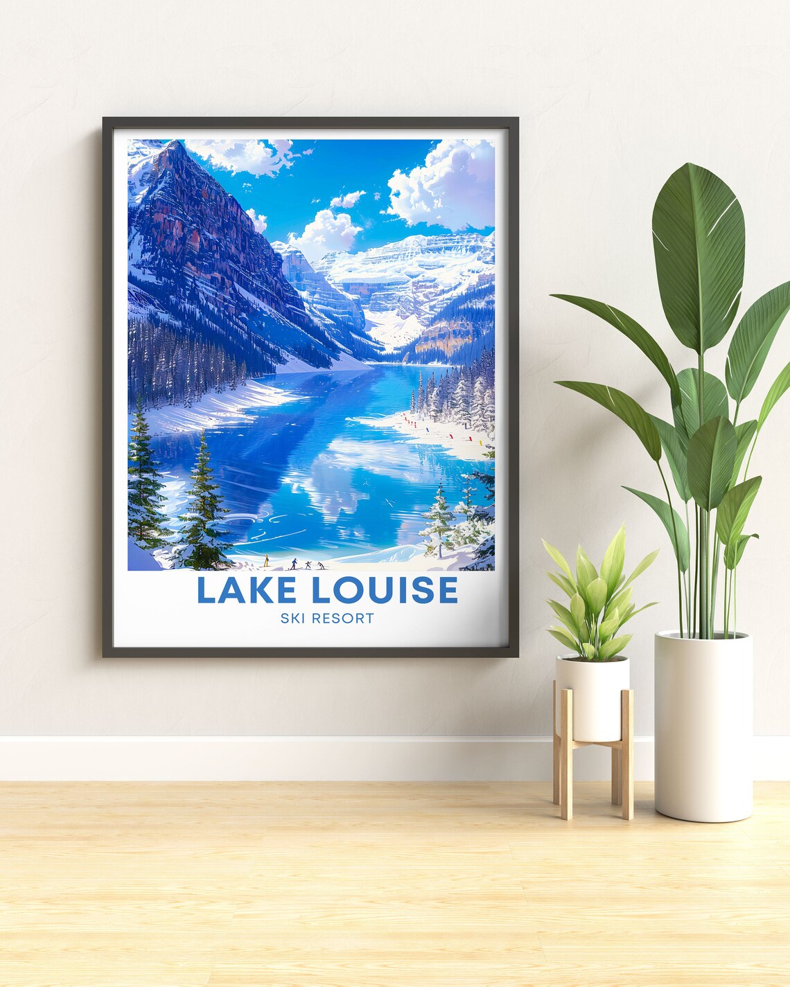 Lake Louise Ski Resort Frozen Mirror Lake Snow Peaks Winter Poster - Image 3