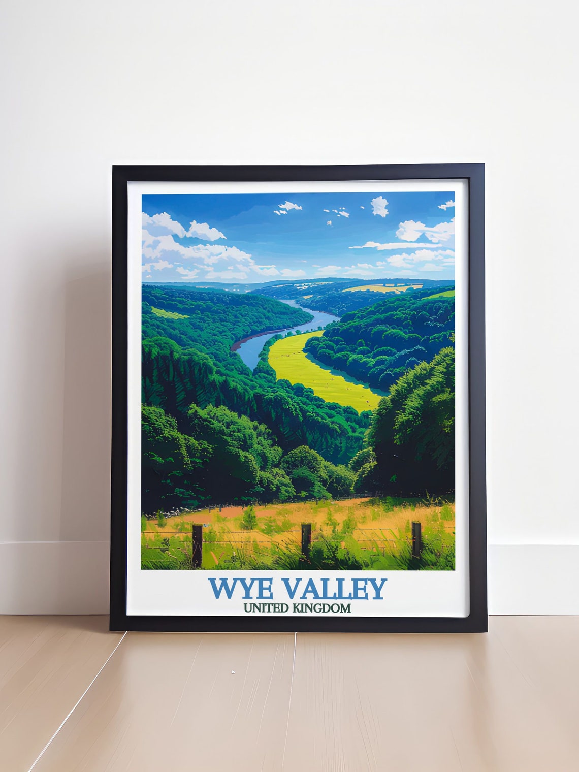 Wye Valley England Meandering River Forest View Travel Poster - Image 4