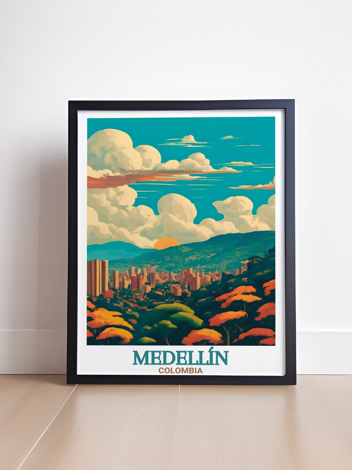 Medelln Travel Art Parque Arv Art Medelln Skyline Art Print For Your Home Decor Parque Arv Travel Poster Medelln Travel Poster - Image 4