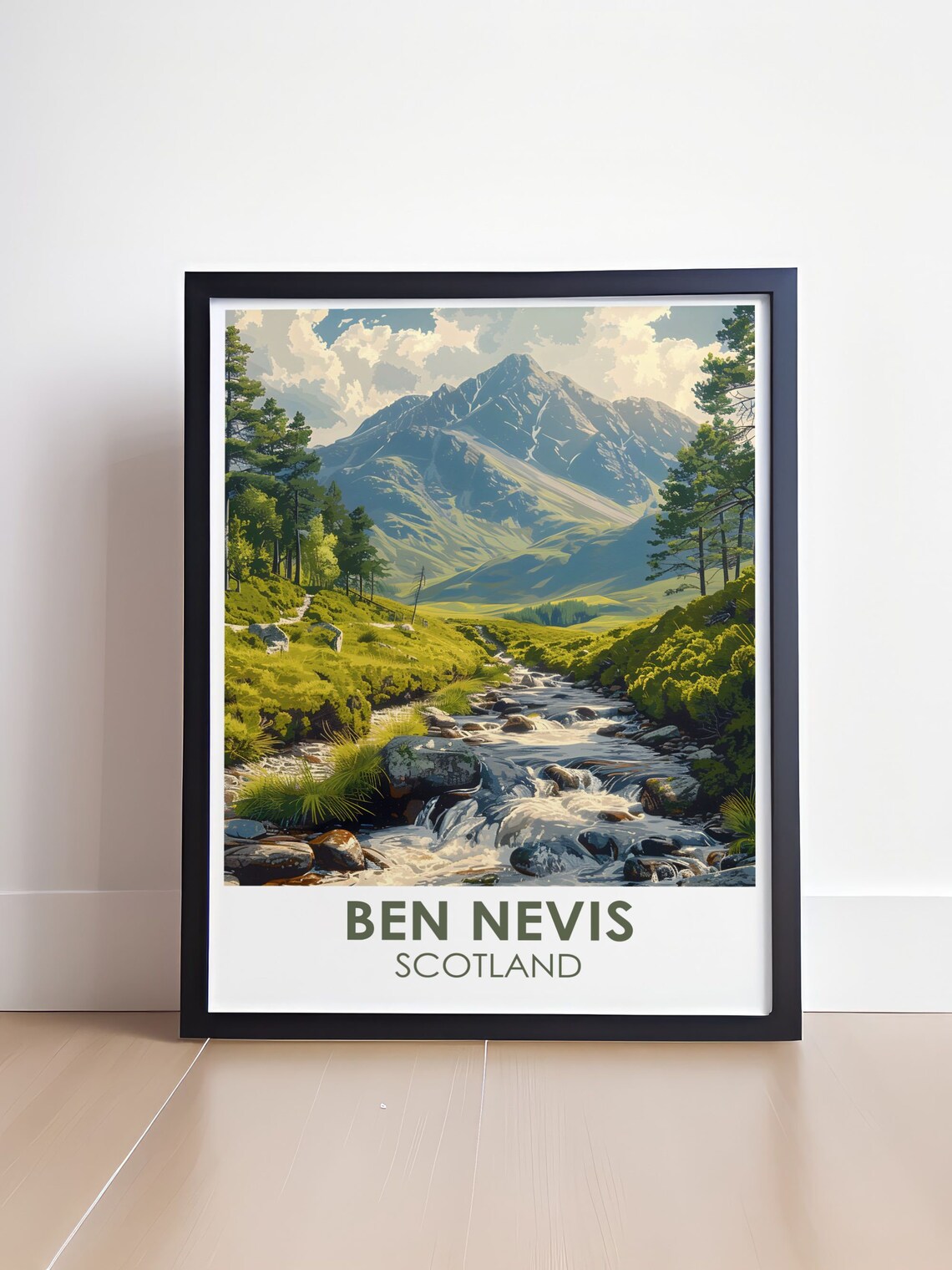 Ben Nevis Glen Nevis Valley Stream Highland Scotland Travel Poster - Image 4