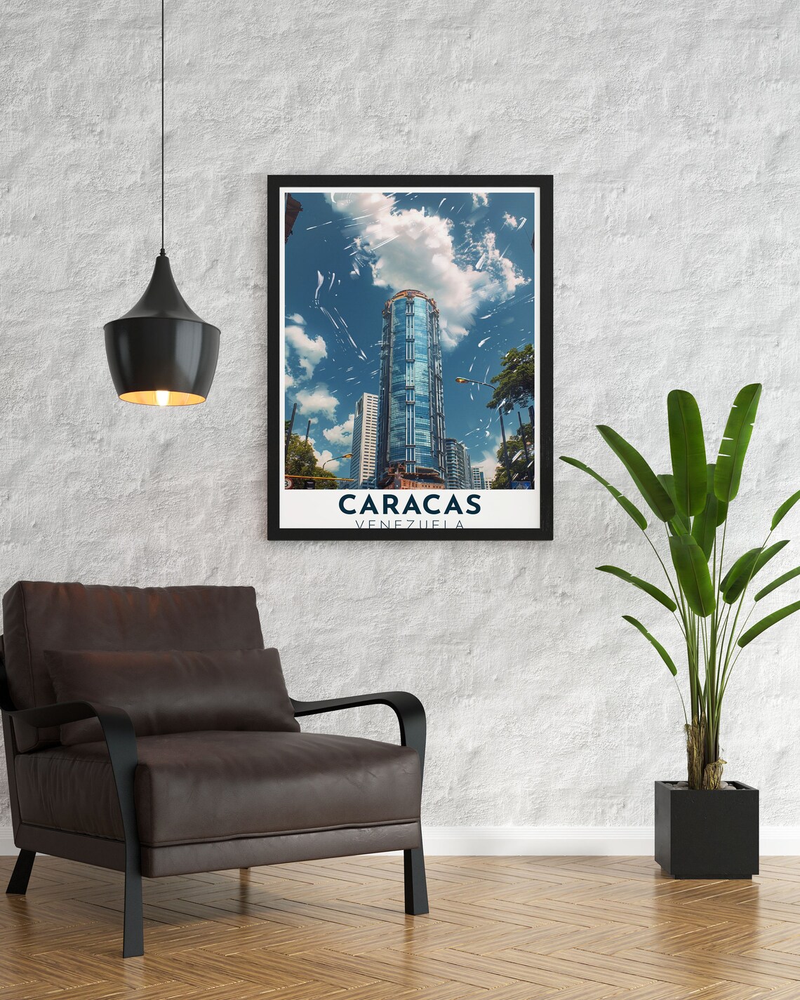 Caracas Parque Central Twin Skyscrapers Blue Sky Travel Poster - Image 2