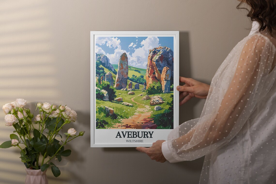 Avebury Stone Circle Travel Poster, Timeless England Views - Image 2