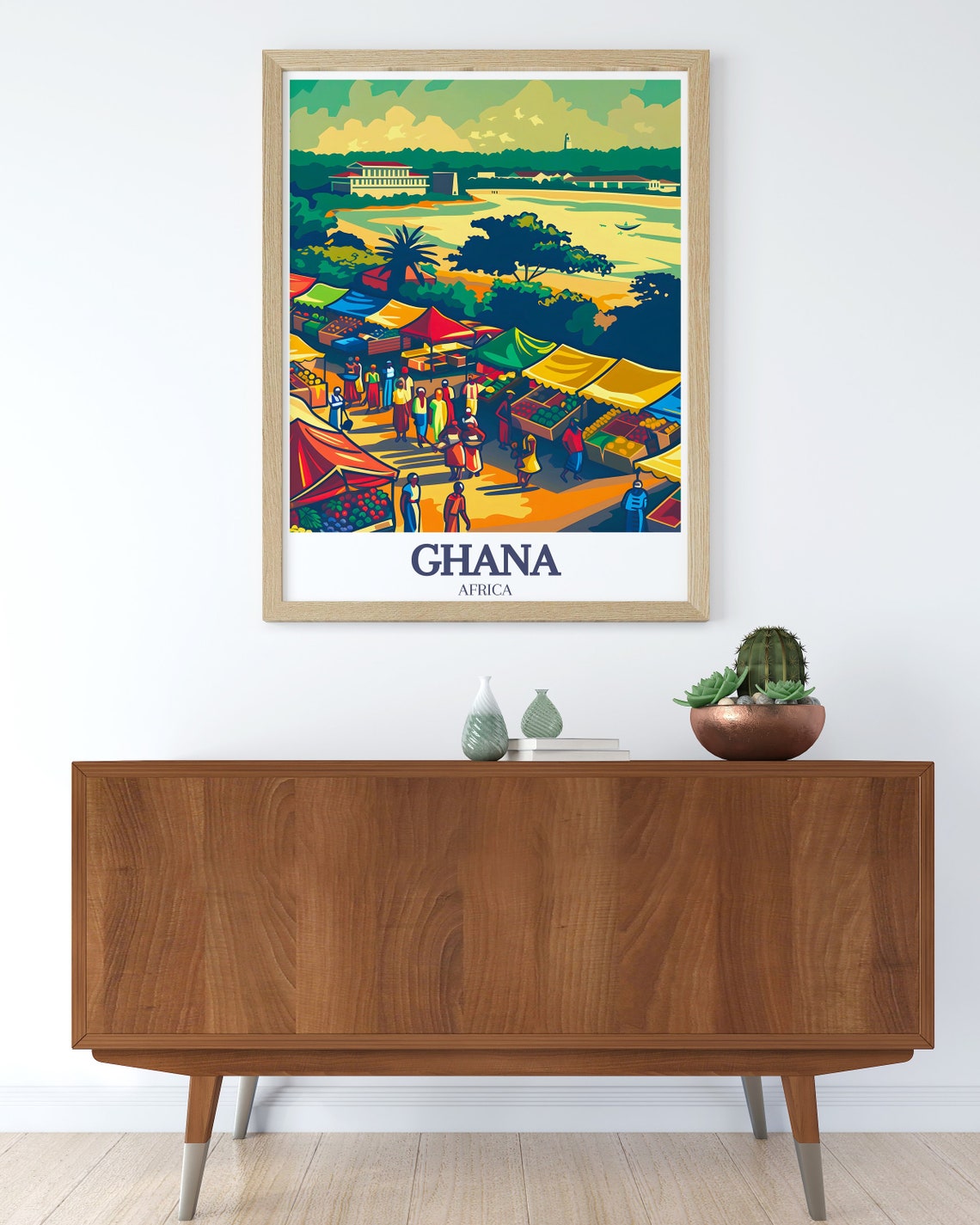 Ghana Travel Posters Makola Market Travel Posters Ghana Posters And Travel Prints Ghana Art Prints Ghana Decor - Image 2