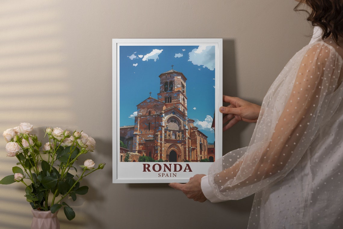Ronda Travel Print Ronda Spain Wall Art Church Of Santa Maria La Mayor Art Print Church Of Santa Maria La Mayor Wall Decor - Image 2