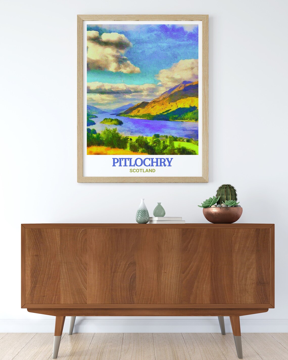 Pitlochry Queens View Loch Scotland Picturesque Scenic Travel Poster - Image 2
