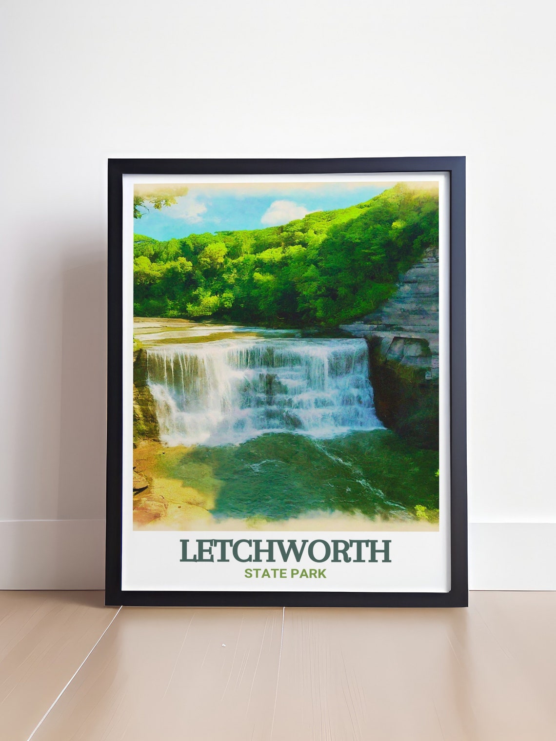 Letchworth State Park Wide Curtain Falls Scenic Nature Poster - Image 4