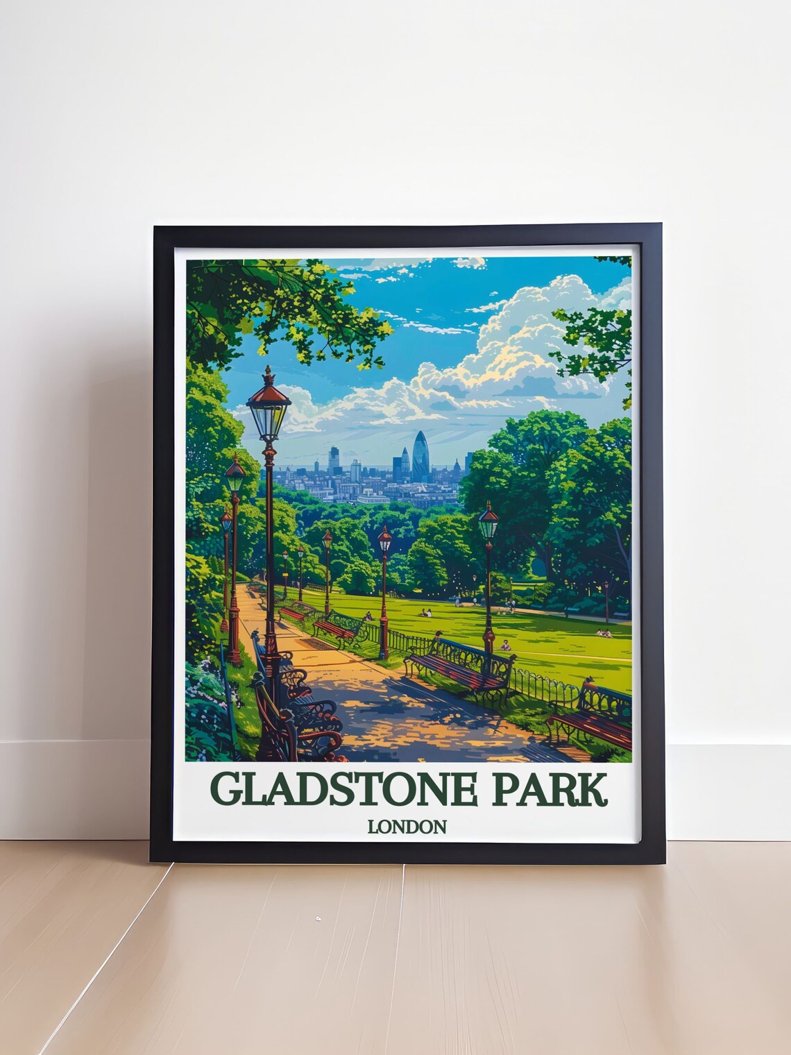 Gladstone Park London Promenade City Skyline Travel View Poster - Image 4