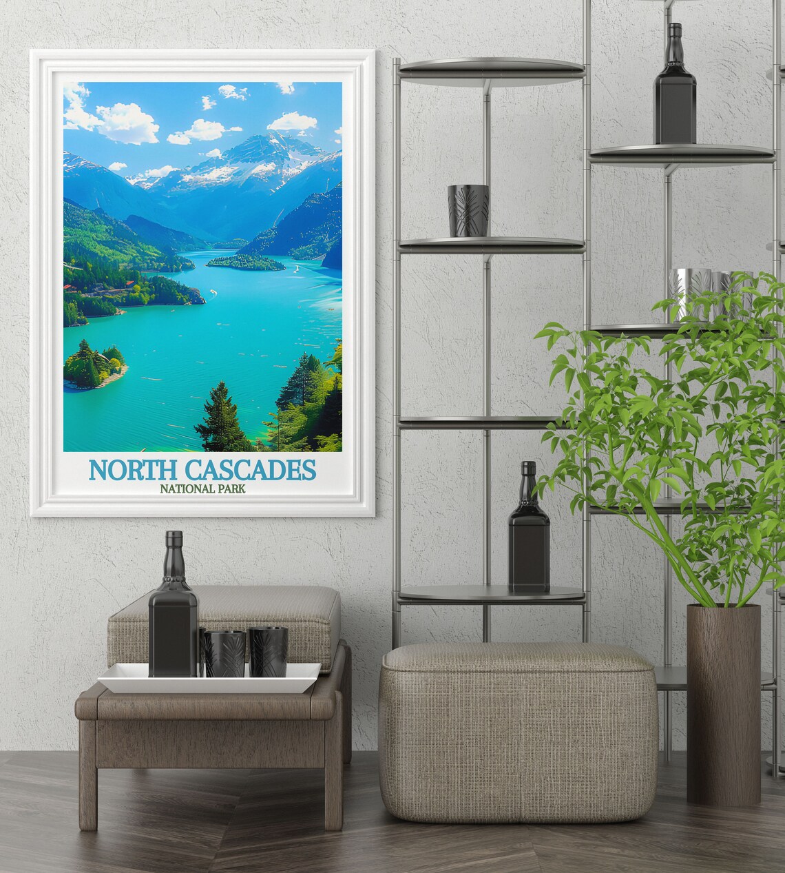 North Cascades National Park Print Diablo Lake Travel Poster National Park Decor Diablo Lake Art Print From North Cascades - Image 3