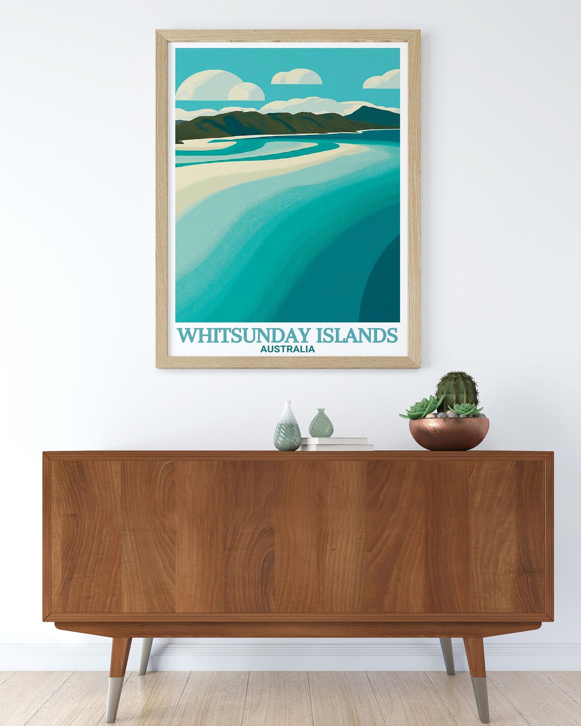 Whitsunday Islands Australia Hill Inlet Swirling Sand Travel Poster - Image 3