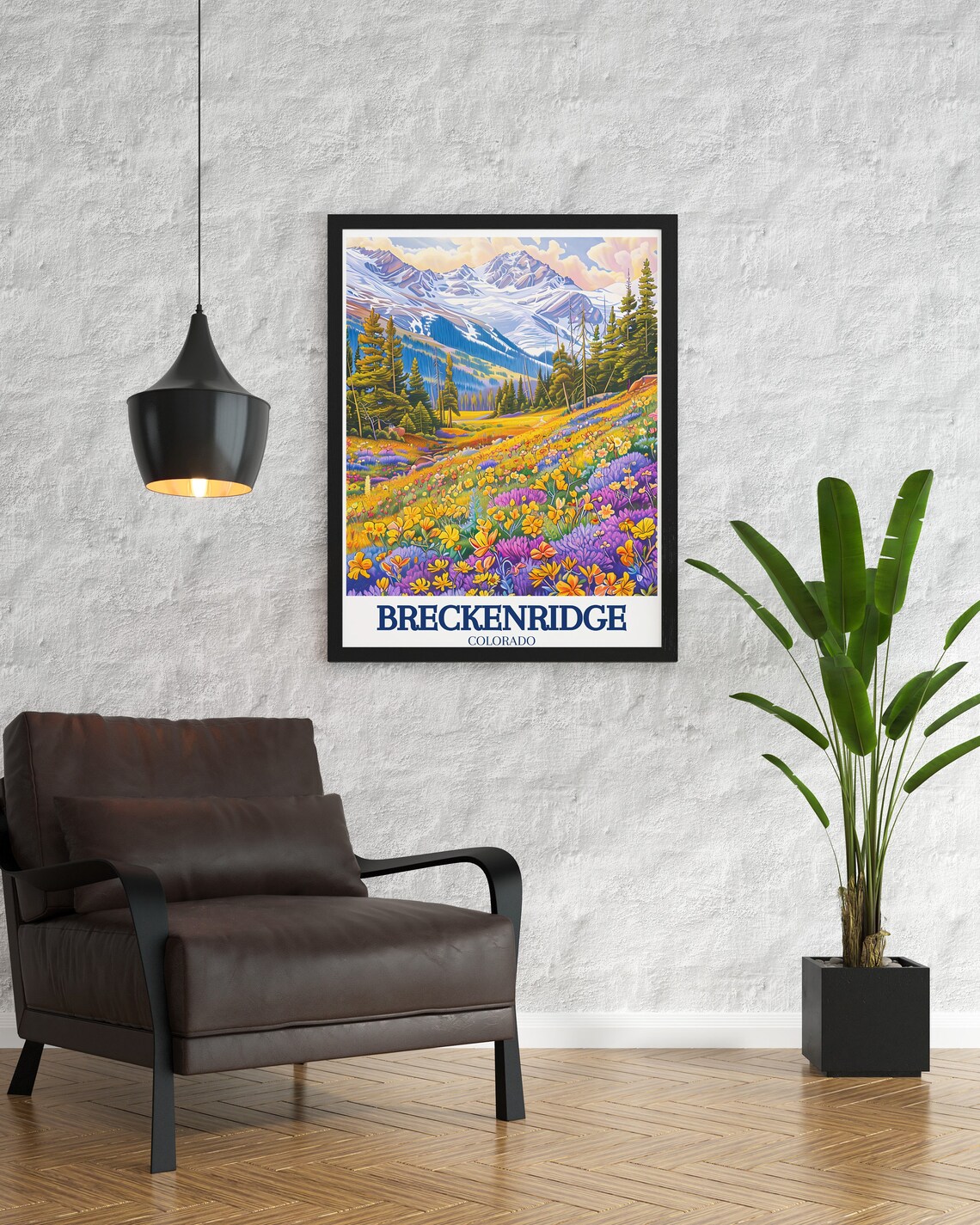 Breckenridge Colorado Wildflower Meadow Peaks Summer Travel Poster - Image 3