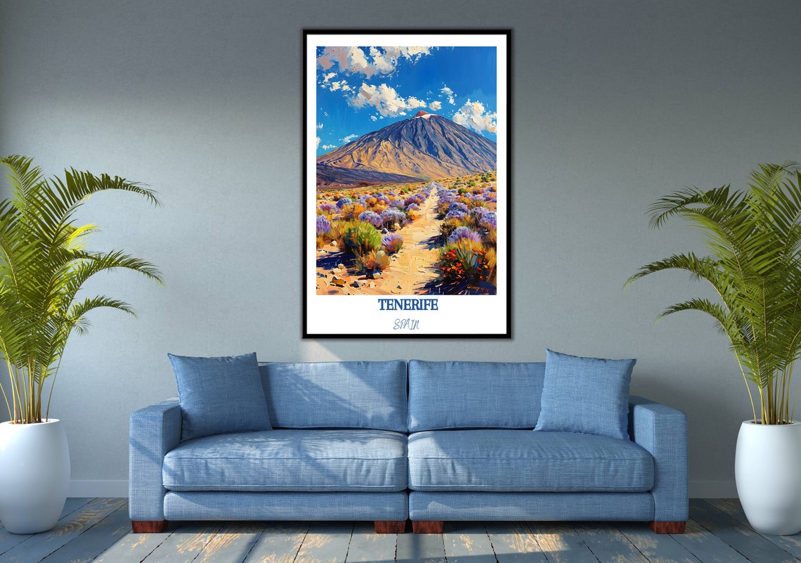 Towering Mount Teide Volcano And Wildflower Trail Tenerife Poster - Image 2