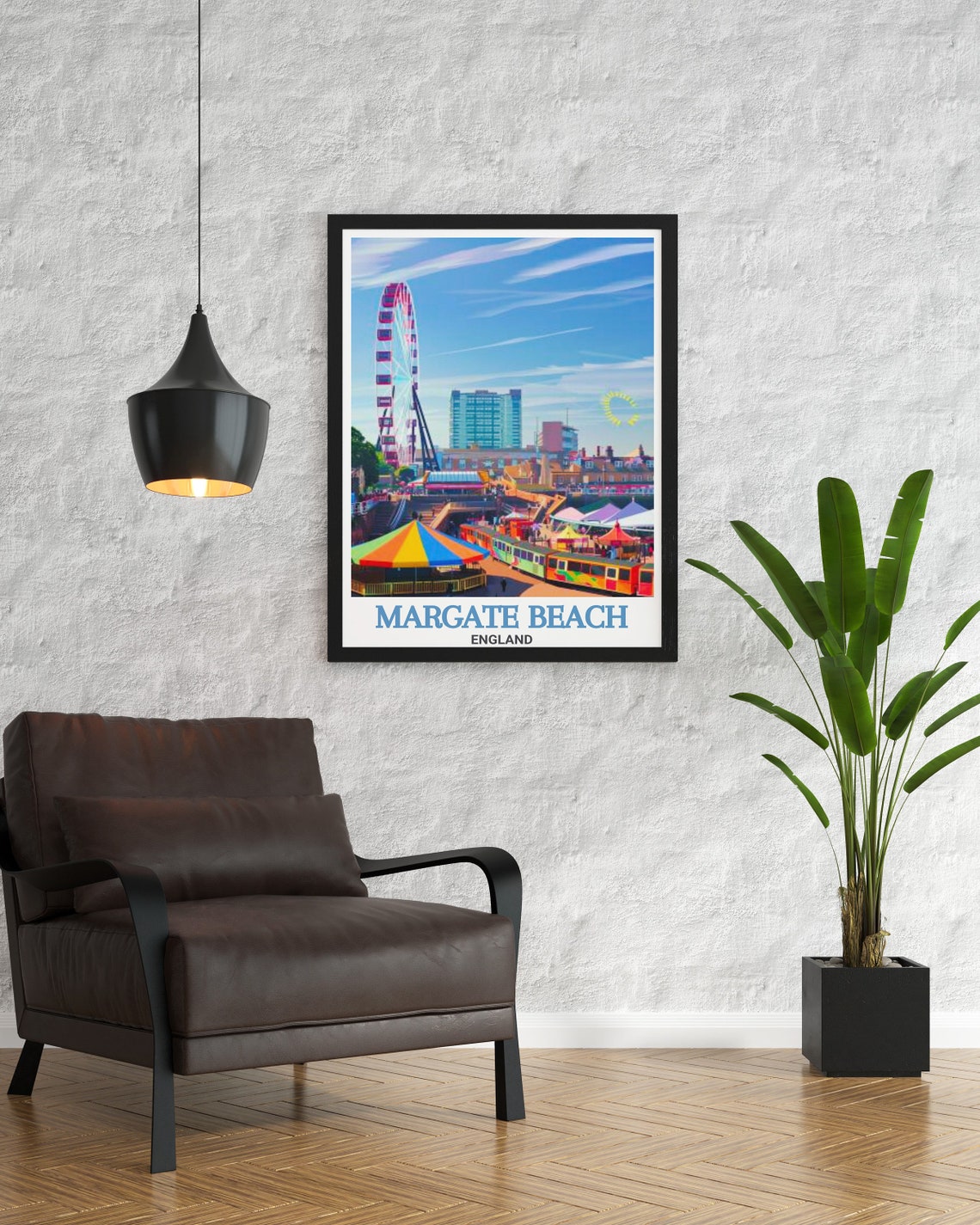 Margate Beach England Dreamland Ferris Wheel Seaside Fun Poster - Image 3