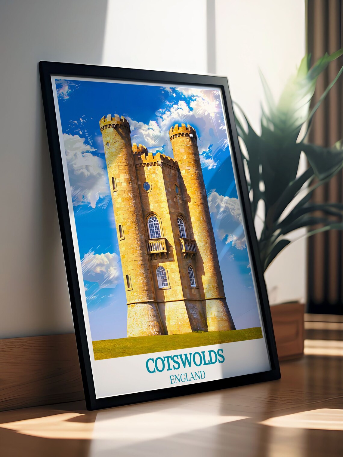 Cotswolds England Broadway Tower Sunny Historic Stone Folly Poster - Image 2