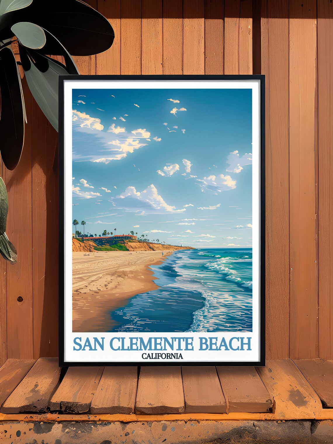 San Clemente Beach California Waves Coastline Vintage Travel Poster - Image 2