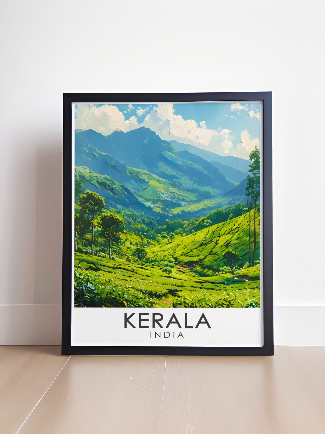Kerala Munnar Tea Plantations Lush Green Hills Scenic India Poster - Image 4