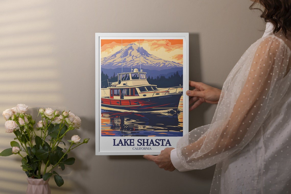 Lake Shasta Travel Posters Lake Shasta Wall Art California Art Collection Shasta Lake Posters Northern California Wall Art - Image 3