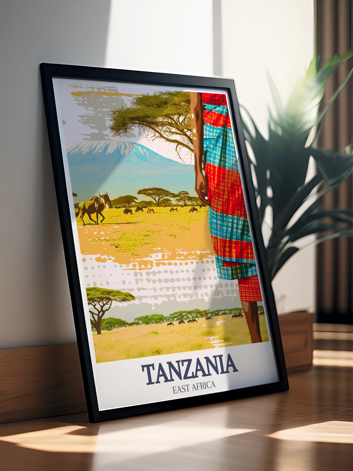 Tanzania Wall Art Mount Kilimanjaro Travel Poster Serengeti National Park And Kilimanjaro And Serengeti Decor - Image 2
