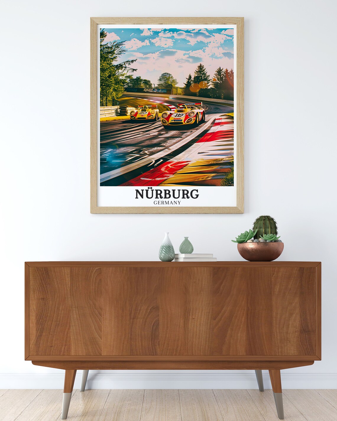 Nürburgring Vintage Race Cars Duel on Forest Track Germany Poster - Image 3