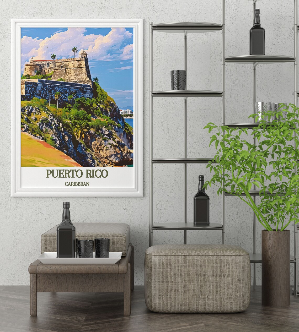 Castillo San Felipe del Morro Puerto Rico Caribbean Travel Poster - Image 3