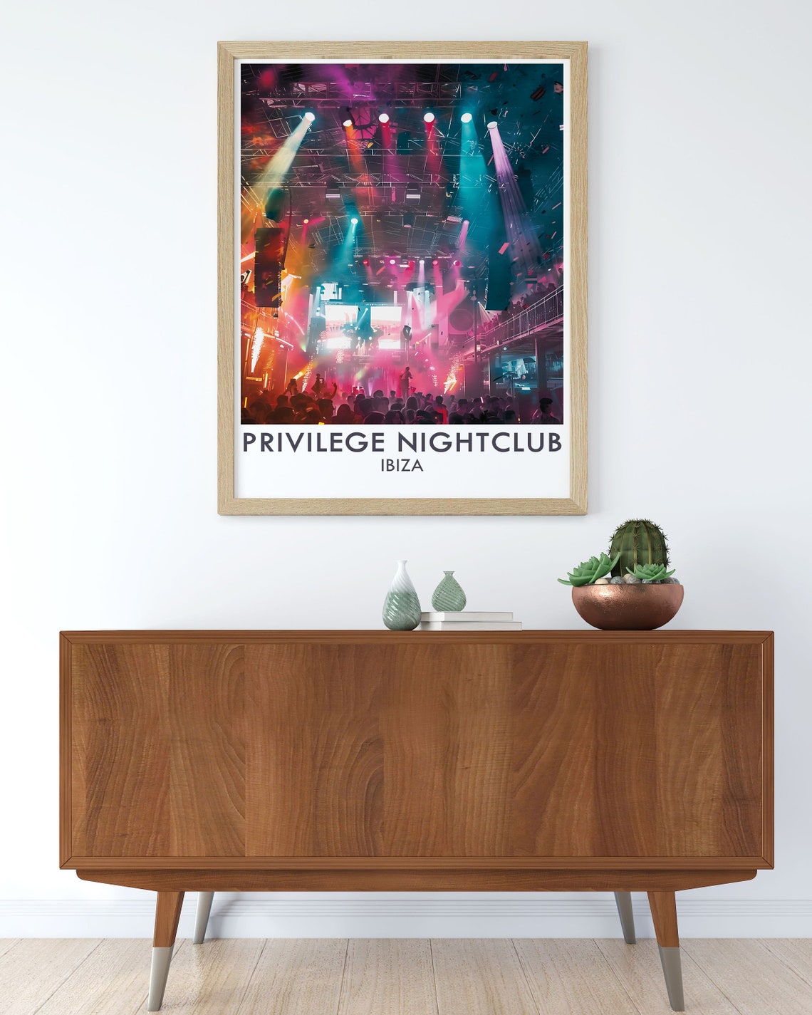 Privilege Nightclub Ibiza Stage Lights and Crowd Scene Poster - Image 2