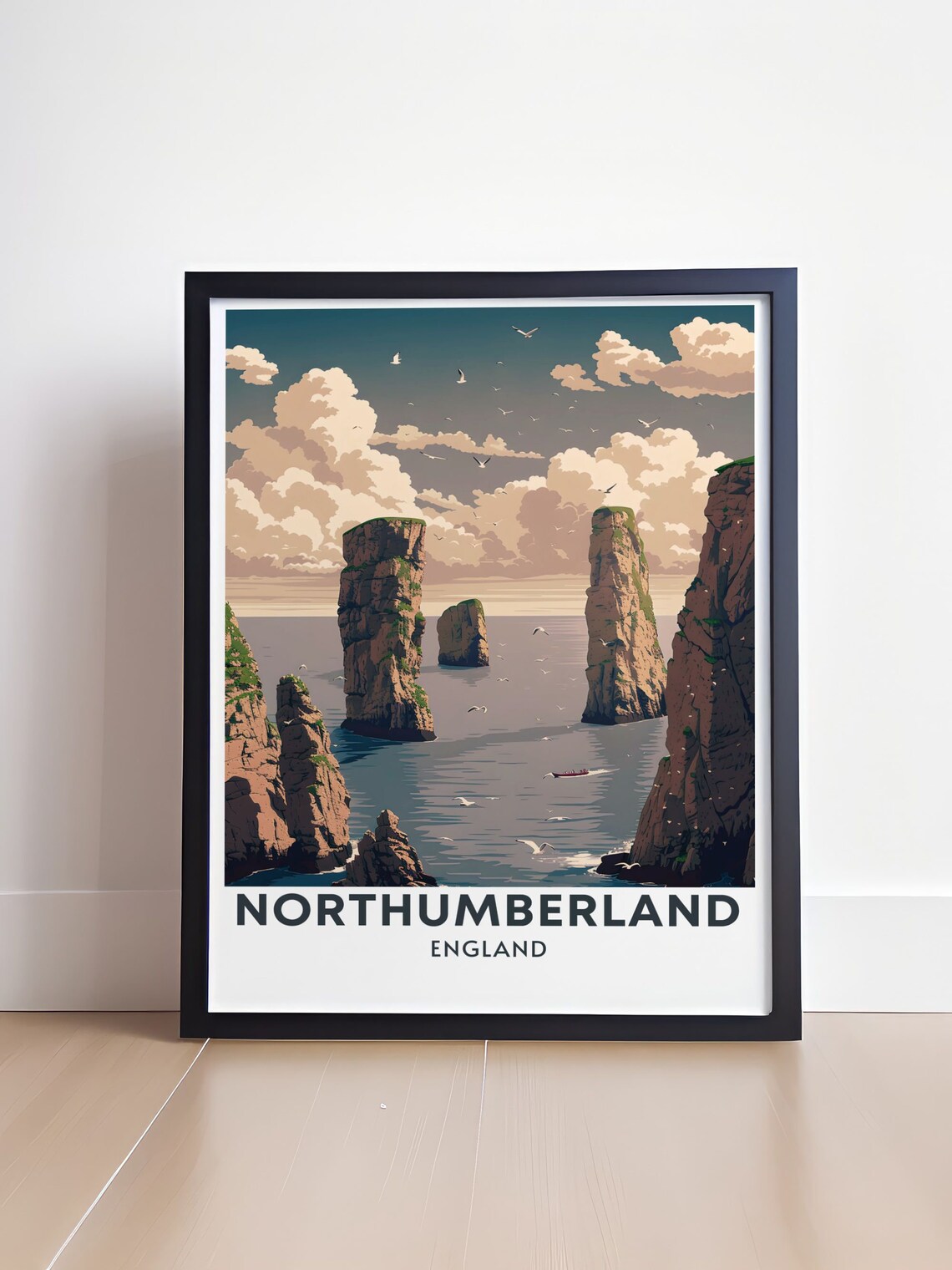 Farne Islands Sea Stacks Seabirds Northumberland England Travel Poster - Image 4