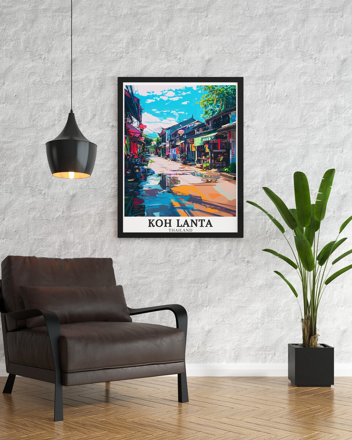 Koh Lanta Thailand Colourful Old Town Lantern Street Scene Poster - Image 2