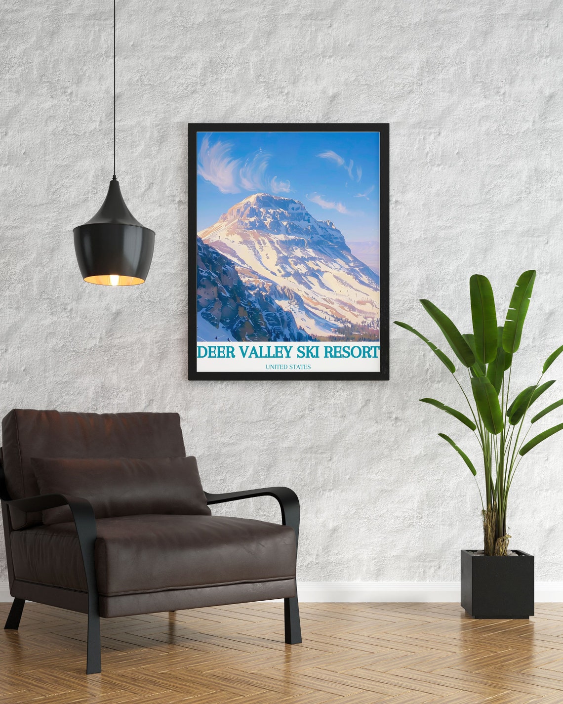 Snowy Bald Mountain Peak Deer Valley Ski Resort Utah Travel Poster - Image 3