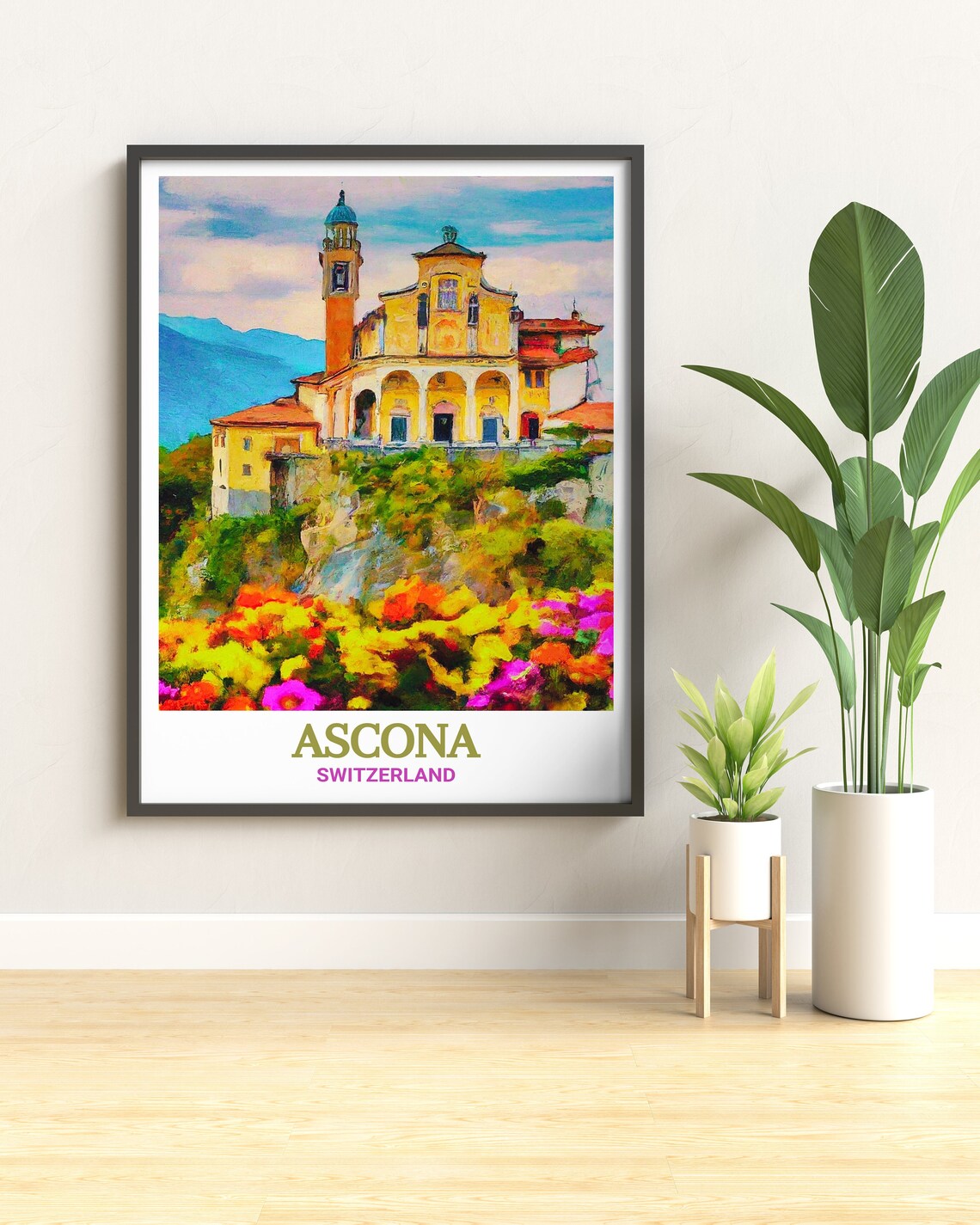 Madonna Del Sasso Church Above Flowers In Ascona Switzerland Poster - Image 3