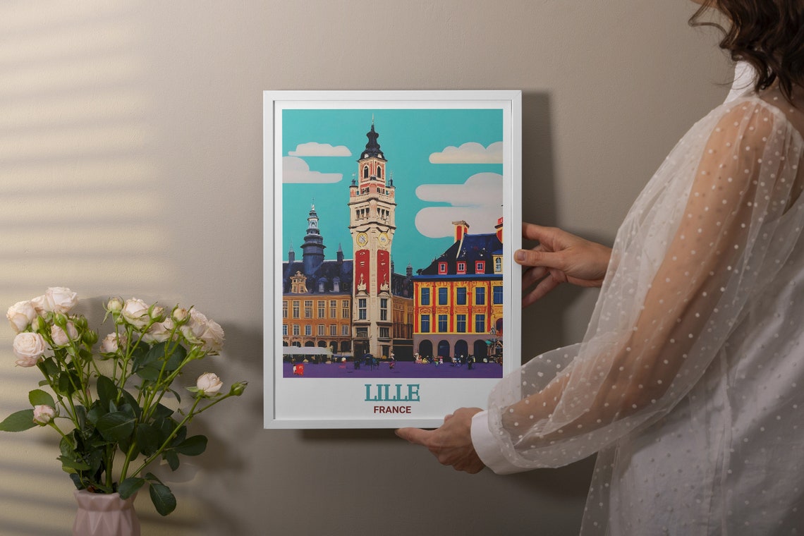 Lille Art Prints Grand Place Wall Art Lille Scenic Prints France Travel Posters France Wall Decor Grand Place Travel Posters - Image 3
