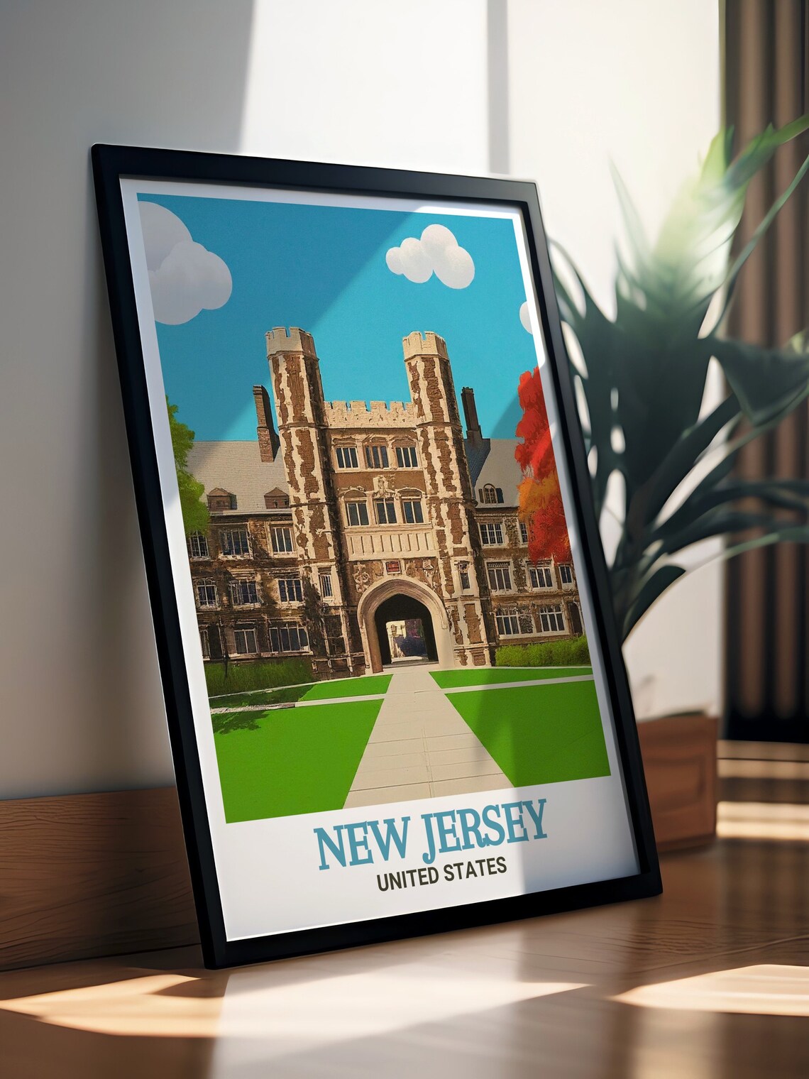 Princeton University New Jersey Gothic Campus Building Travel Poster - Image 2