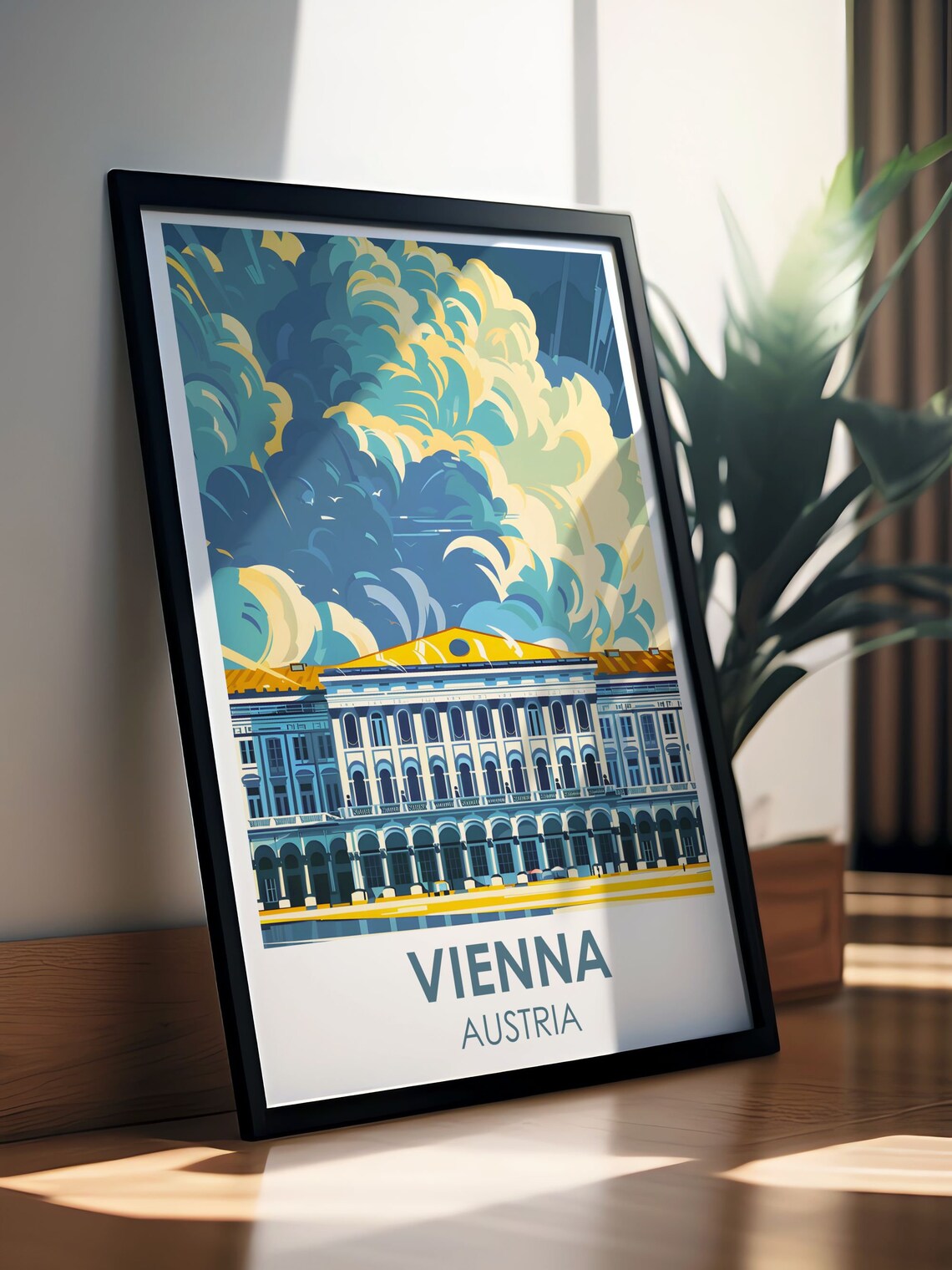 Vienna Schonbrunn Palace Dramatic Cloud Filled Sky Travel Poster - Image 2