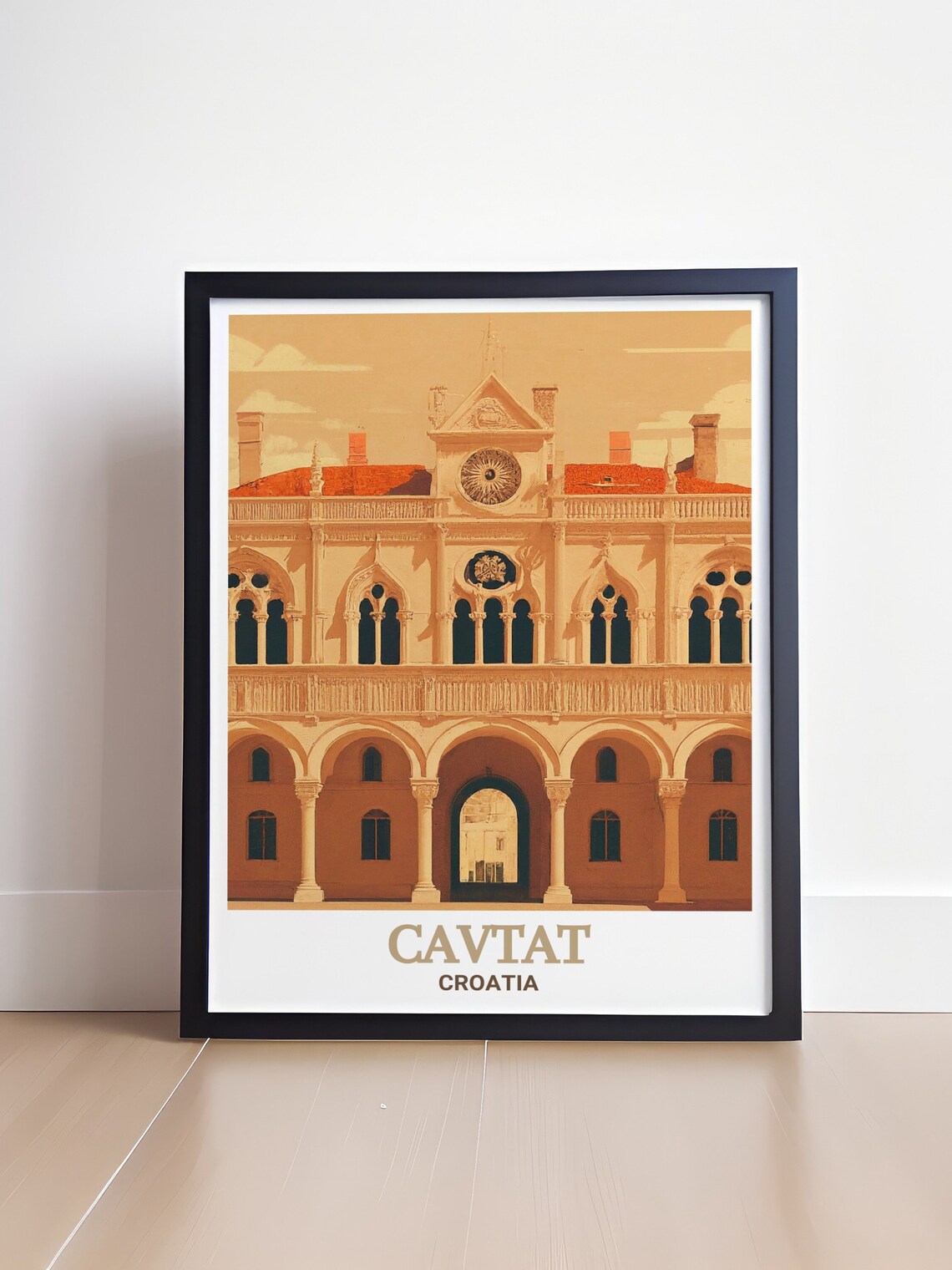 Cavtat Rector's Palace Facade Croatia Historic Travel Poster - Image 4