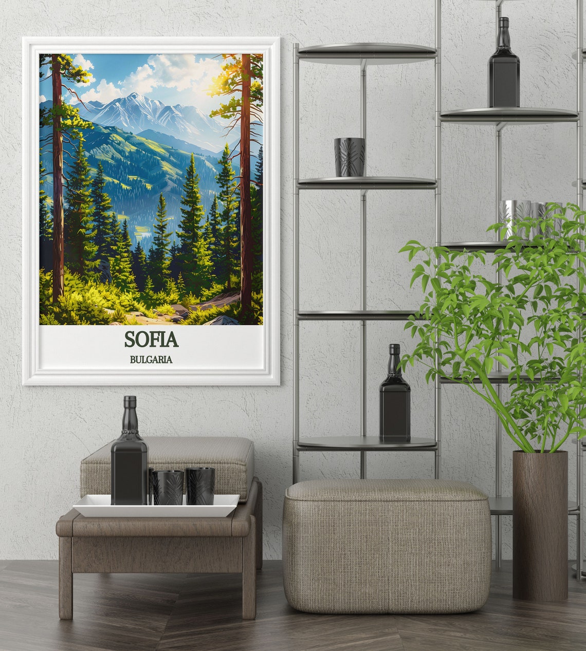 Sofia Vitosha Mountain Pine Forest Poster Bulgaria Nature Travel Art - Image 4